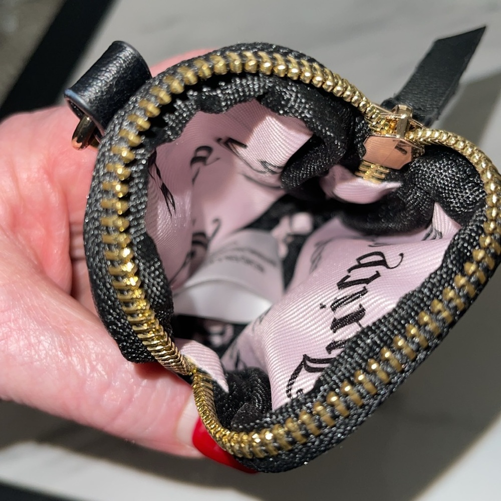 Juicy Couture Black Faux Leather Zippered Pouch - Picture 3 of 3